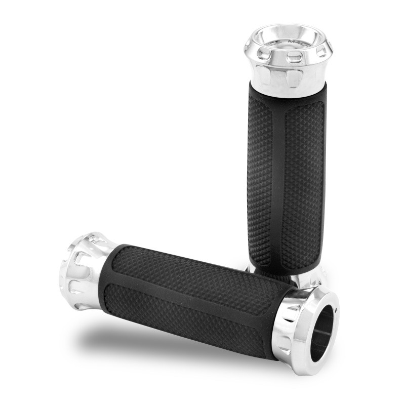 Performance Machine Handle Grip Set Overdrive - Chrome - 0063-2082-CH ...