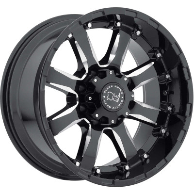BLACK RHINO SIERRA WHEELS 17x9 +12 6X139 GLOSS BLACK & MILLED