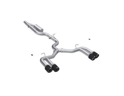 MBRP 22-24 Audi S3 2.0L Armor Pro T304 SS 3in Cat-Back Quad Split Rear Exhaust w/ Carbon Fiber Tips - S46203CF Photo - Primary