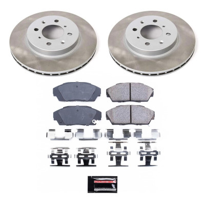 Power Stop 90-93 Honda Civic Front Semi-Coated Rotor Kit - SC688 Photo - Primary