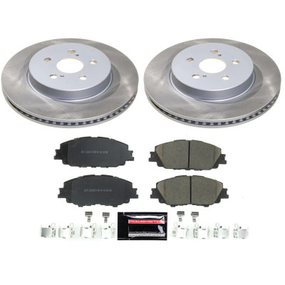 Power Stop 20-22 Toyota Prius Prime Front Semi-Coated Rotor Kit - SC8328 Photo - Primary