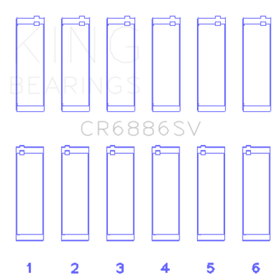 King Engine Bearings Mercedes Benz M 276 DE35 Sputter Replacement (Size +0.25mm) Conrod Bearing Set - CR6886SV0.25 Photo - Primary