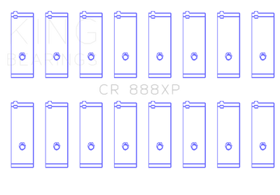 King Engine Bearings Toyota 1Uz-Fe/2Uz-Fe/3Uz-Fe (Size +0.50mm) Connecting Rod Bearing Set - CR888XP0.5 Photo - Primary