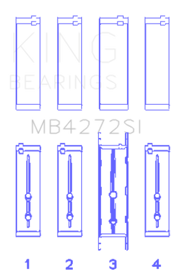 King Engine Bearings HolDEn Alloytec 175/190 (Size +0.25mm) Main Bearing Set - MB4272SI0.25 Photo - Primary
