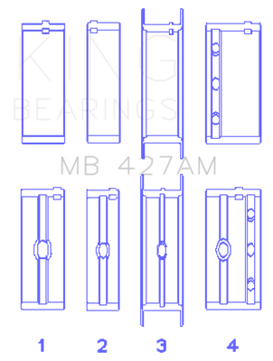 King Engine Bearings ChevrolET 173 V6 (Size +0.50mm) Main Bearing Set - MB427AM1.5 Photo - Primary