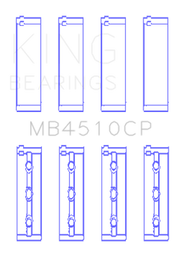 King Engine Bearings Nissan Vq40DE (Size +0.50mm) Main Bearing Set - MB4510CP0.5 Photo - Primary