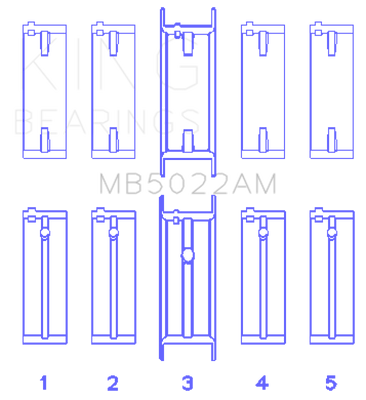 King Engine Bearings Hyundai G4Ed/G4Ae/G4Fk (Size +0.25mm) Main Bearing Set - MB5022AM0.25 Photo - Primary
