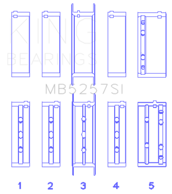 King Engine Bearings General Motors 379/V8 Ohv (Size +0.25mm) Main Bearing Set - MB5257SI0.25 Photo - Primary