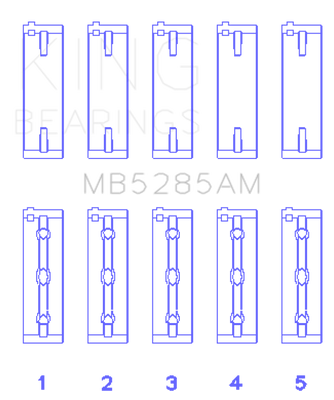 King Engine Bearings Suzuki J18K/J20A (Size +0.50mm) Main Bearing Set - MB5285AM0.5 Photo - Primary