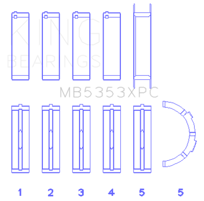 King Engine Bearings Ford 281 4.6L Sohc 16V (Size STDX) Main Bearing Set - MB5353XPCSTDX Photo - Primary