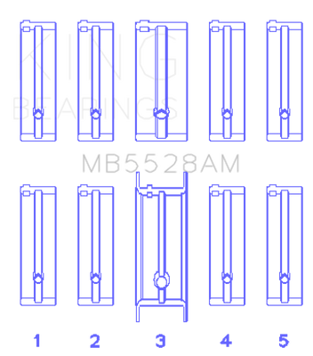 King Engine Bearings Mazda 626 F8/(Size +0.25mm) Main Bearing Set - MB5528AM0.25 Photo - Primary