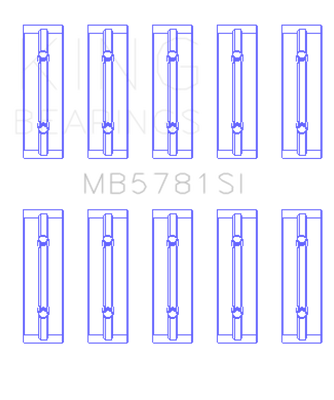 King Engine Bearings Nissan Mr18DE/Mr20DE Renault M4R 700/01/04 (Size +0.50mm) Main Bearing Set - MB5781SI0.5 Photo - Primary