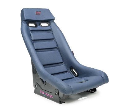 NRG GT Retro Bucket Seat - Navy PVC Leather Navy Stitching Silver Fiberglass Back w/ Glitter - PRI-150NVY Photo - Primary