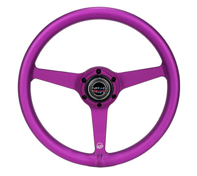 NRG Aluminum Steering Wheel 330mm - Heritage Solid Spoke - Ergonomic Grip - Anadized Purple - RST-071-PP Photo - Primary
