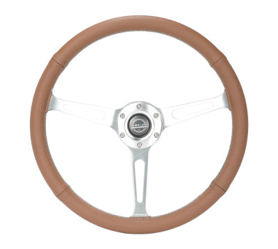 NRG Reinforced Steering Wheel (380mm/1in. Deep) Perforated Brown Leather - RST-380-CIRCUIT-BR User 1