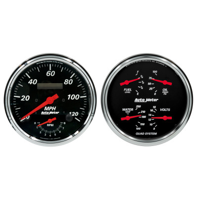 Autometer Designer Black Quad & Tach/Speedo 5in. - 2 Pc. - 1452 Photo - Primary