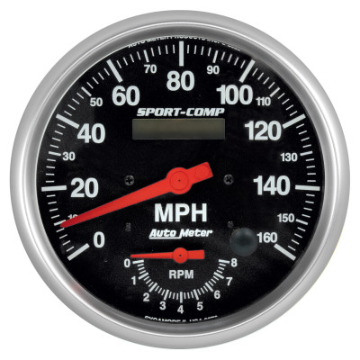 Autometer Tach/Speedo 5in. 160mph/8k RPM Electric Program Sport-Comp Gauge - 3978 Photo - Primary