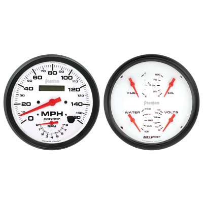 Autometer Phantom 2pc Gauge Kit Quad & Tach/Speedo 5in. - 5805 Photo - Primary