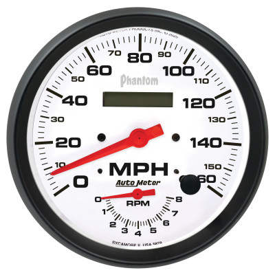 Autometer 160mph & 8K RPM Electric Program Phantom 5in. Tach/Speedo Gauge - 5878 Photo - Primary