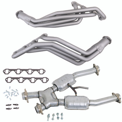 BBK 94-95 Ford Mustang 5.0L 1-5/8 Long Tube Headers w/High Flow Catted X-Pipe (Ti Ceramic) - 15192 Photo - Primary
