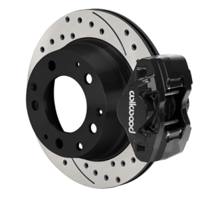 Wilwood 69-83 Porsche 911 D31 11.42in. Rear Brake Kit w/ Flex Lines - Drilled Rotors (Black) - 140-17655-D Photo - Primary