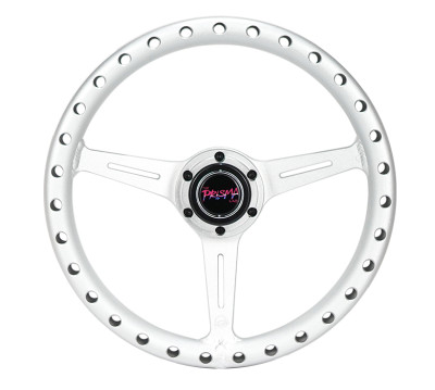 NRG All Aluminum Steering Wheel 330mm - Extra Light- Ergonomic Grip- Anadized Silver - RST-072-SL User 1
