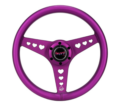 NRG All Aluminum Steering Wheel 330mm - Heart Cut Out- Ergonomic Grip- Anadized Purple - RST-073-PP User 1