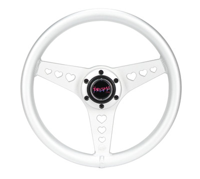 NRG All Aluminum Steering Wheel 330mm - Heart Cut Out- Ergonomic Grip- Anadized Silver - RST-073-SL User 1