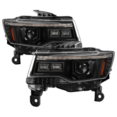 Spyder 14-21 Jeep Grand Cherokee Proj Headlights - Halogen Model Only - PRO-YD-JGC14HALSI-SBGR-BK - 5088949 Photo - Primary