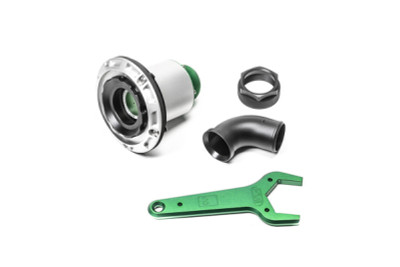 Radium Engineering Remote Mount Vented Female Dry Break 1.5in Elbow - 20-1104-V Photo - Primary