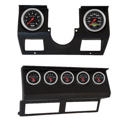 Autometer Sport-Comp Direct Fit Dash Kit 87-96 Jeep Wrangler YJ (Tach/MPH/FL/OilP/WTMP/VLT/TRNS) - 7040-11 Photo - Primary
