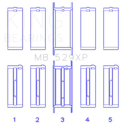 King Engine Bearings Ford Windsor 260CI/289CI 5.0L 529XP Main Bearing Set - MB529XP010 Photo - Primary