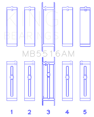 King Jeep 350CI 5.7L Main Bearing Set - MB5516AM010 Photo - Primary