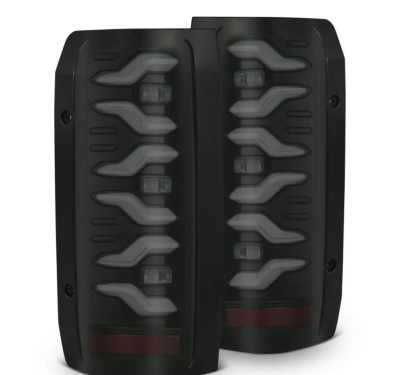 AlphaRex 87-96 Ford Bronco/F-150 Luxx-Series LED Tail Lights - Black - 658005 Photo - Primary