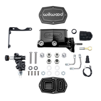 Wilwood MOPAR Compact Tandem M/C Kit w/ P-Valve & Pushrod 15/16in Bore - Black - 261-17796-BK Photo - Primary
