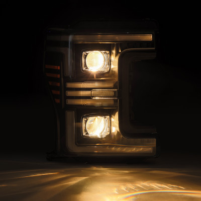AlphaRex 17-19 Ford F-250/350/450/550  Super Duty PRO-Series Proj Headlights Black w/SeqSig & DRL - 880321 User 1
