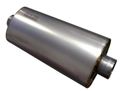 Kooks 3in Oval Center/Center Muffler 18in Long Body Polished Stainless Steel - MUF-019 Photo - Primary
