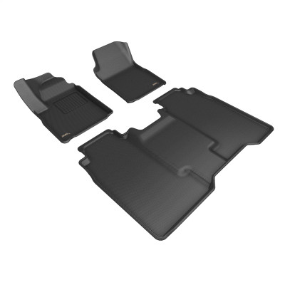 3D MAXpider 2024+ Chevrolet Silverado EV Crew Cab Kagu 1st & 2nd Row Floormats - Black - L1CH11301509 Photo - Primary