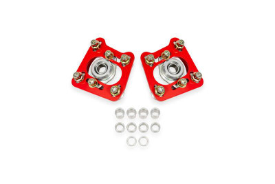BMR 94-04 Ford Mustang Steel Caster Camber Plates - Red - WAK740R User 1