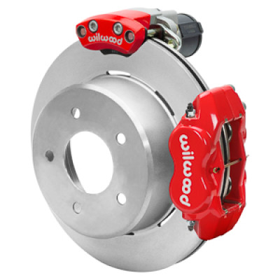 Wilwood 88-98 GM C1500 Rear Electronic Parking Brake Kit Red 12.19in Rotor 3.25in Offset - 140-18043-R Photo - Primary