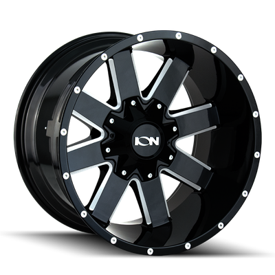 ION 141 20x10 / 8x165.1 BP / -19mm Offset / 130.8mm Hub Gloss Black Milled Wheel - 141-2181M Photo - Primary
