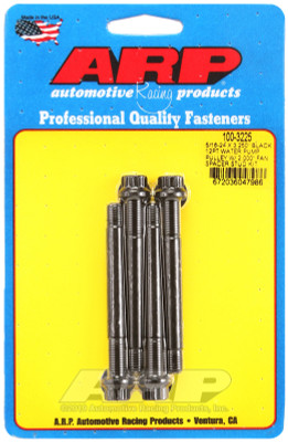 ARP 5/16-24 X 3.250 black 12pt water pump pulley w/ 2.000in fan spacer stud kit - 100-3225 Photo - Primary