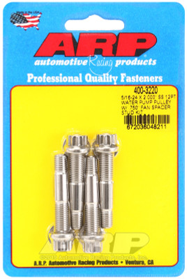 ARP 5/16-24 X 2.000 SS 12pt water pump pulley w/ .750in fan spacer stud kit - 400-3220 Photo - Primary