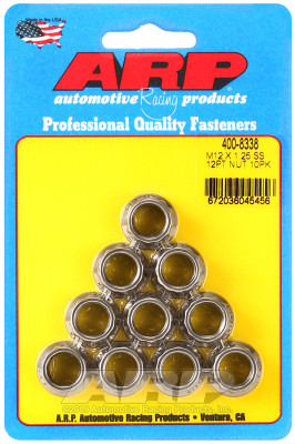 ARP M12 X 1.25 (.750 collar) SS 12pt nut kit - 400-8338 Photo - Primary