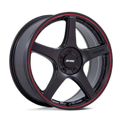 PETROL WHEELS P2E 17X8 5X110/115 72 +40 MATTE BLK RED-LIP