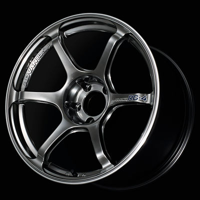 Advan RG-4 17x7.5 / +38 Offset / 4-100 / 63mm Bore / Racing Hyper Black & Ring - YA47F38AHBR Photo - Primary