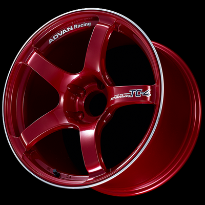 Advan TC4 18x8.0 / +42 Offset / 5-112 / 66.5mm Bore / Racing Candy Red & Ring - YAD8G42MCRR Photo - Primary