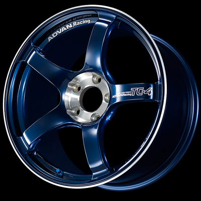 Advan TC-4 SE 17x8.0 / +45 Offset / 5-100 / 63mm Bore / Racing Indigo Blue & Diamond Cut - YADS7G45DEF Photo - Primary