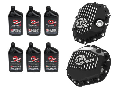aFe Power Front/Rear Diff Cover Kit w/ Oil 11-19 GM Diesel Trucks V8 (AAM 9.25-12 & AAM 11.5-14) - 46-7707AB Photo - Primary