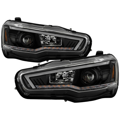 Spyder 08-17 Mitsubishi Lancer EVO 10 Projector Headlights - Black (PRO-YD-ML08V2HIDSI-SEQ-BK) - 5088123 Photo - Primary